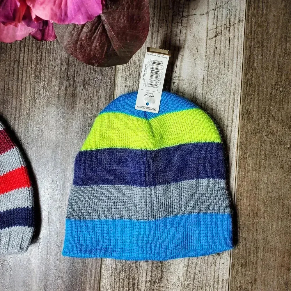 Gymboree Baby Boy Striped Knit Winter Hat Bundle - 2 Pieces
